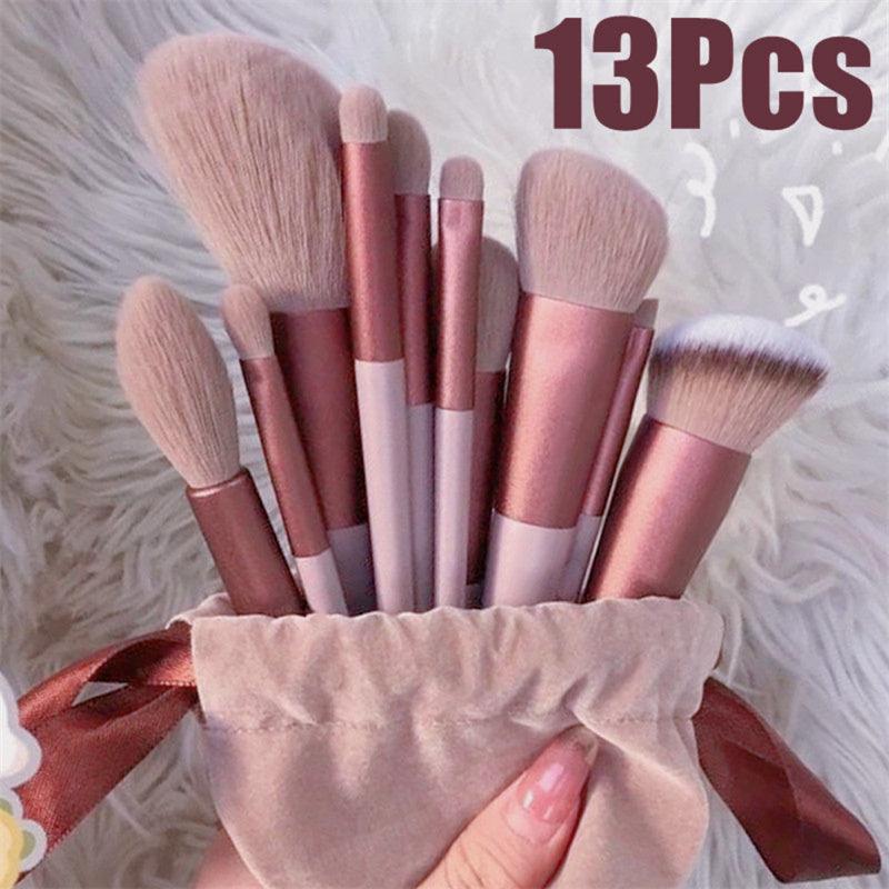 13-Piece Professional Makeup Brush Set - Soft, Durable, and Stylish - Luminessbty