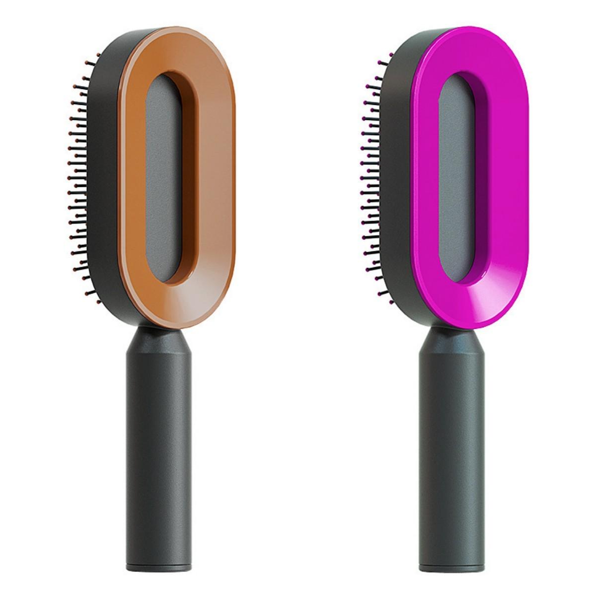 Self-Cleaning Hair Brush with Airbag Massage &amp; Anti-Static Design - Luminessbty