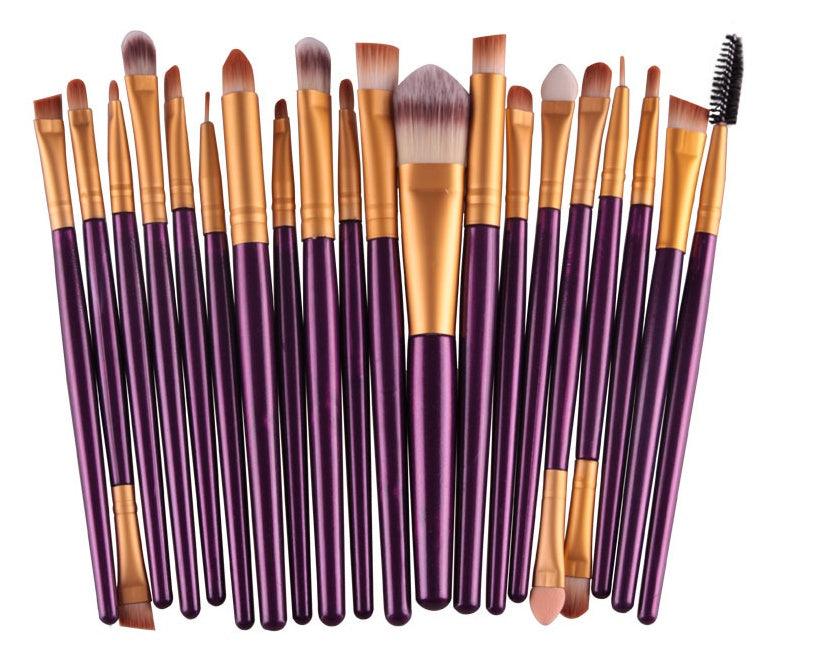 Complete Makeup Brush Set – Loose Powder, Blush &amp; Eyeshadow Brushes - Luminessbty