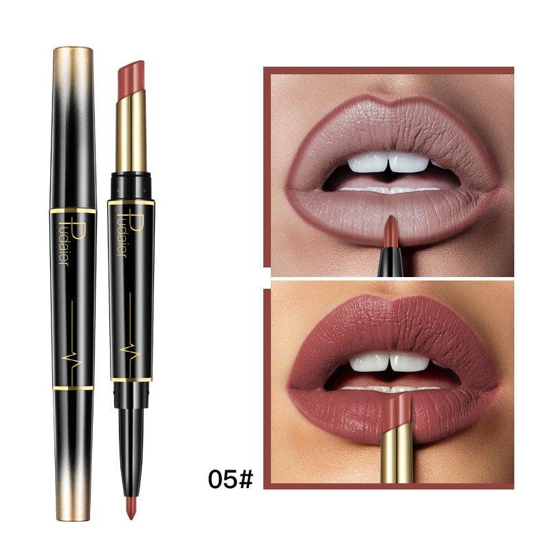 Matte Double-Headed Lipstick &amp; Lip Liner Duo – 16 Stunning Shades - Luminessbty