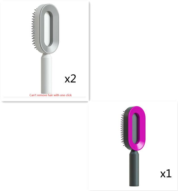 Self-Cleaning Hair Brush with Airbag Massage &amp; Anti-Static Design - Luminessbty