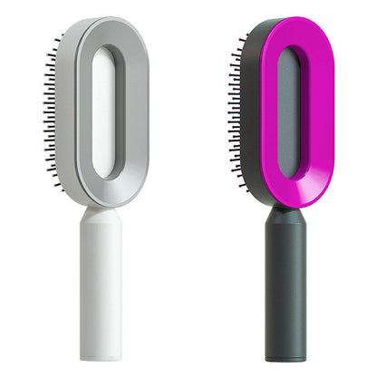 Self-Cleaning Hair Brush with Airbag Massage &amp; Anti-Static Design - Luminessbty