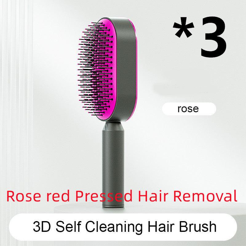 Self-Cleaning Hair Brush with Airbag Massage &amp; Anti-Static Design - Luminessbty