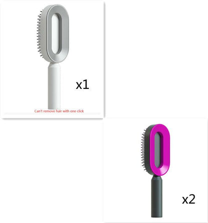 Self-Cleaning Hair Brush with Airbag Massage &amp; Anti-Static Design - Luminessbty