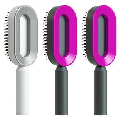 Self-Cleaning Hair Brush with Airbag Massage &amp; Anti-Static Design - Luminessbty