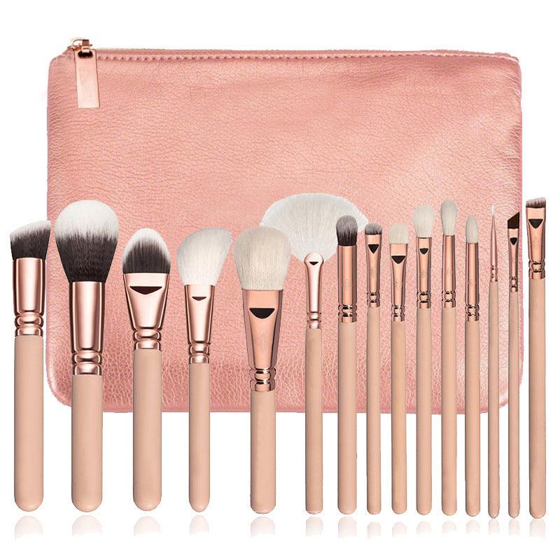 15-Piece Makeup Brush Set with Travel Bag - Soft, Stylish, and Portable - Luminessbty