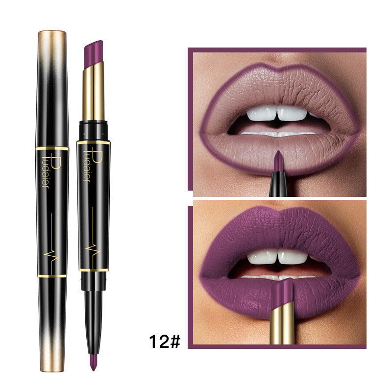 Matte Double-Headed Lipstick &amp; Lip Liner Duo – 16 Stunning Shades - Luminessbty