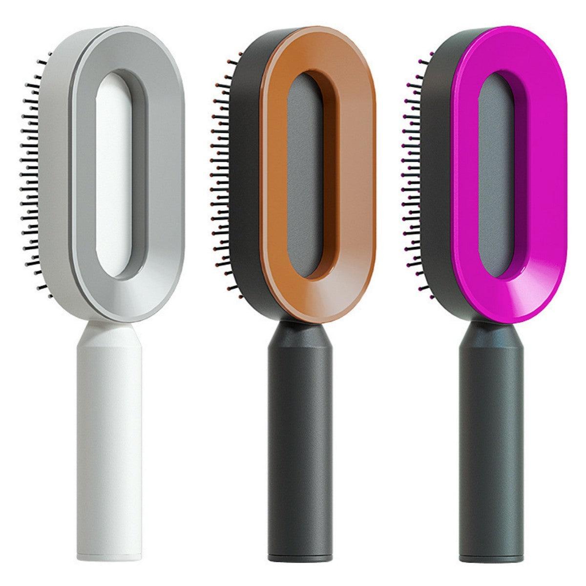 Self-Cleaning Hair Brush with Airbag Massage &amp; Anti-Static Design - Luminessbty