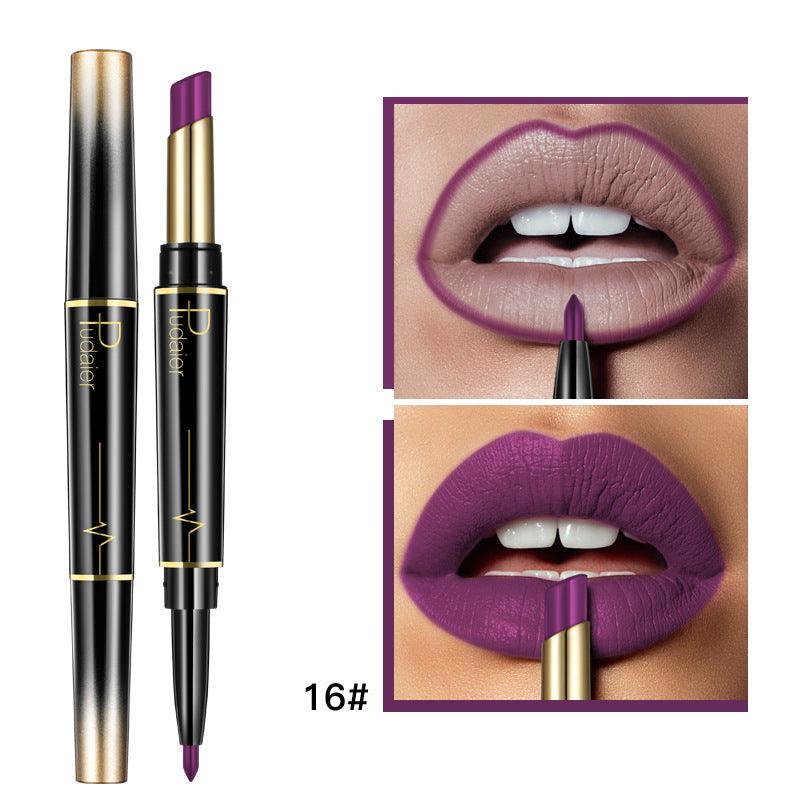 Matte Double-Headed Lipstick &amp; Lip Liner Duo – 16 Stunning Shades - Luminessbty