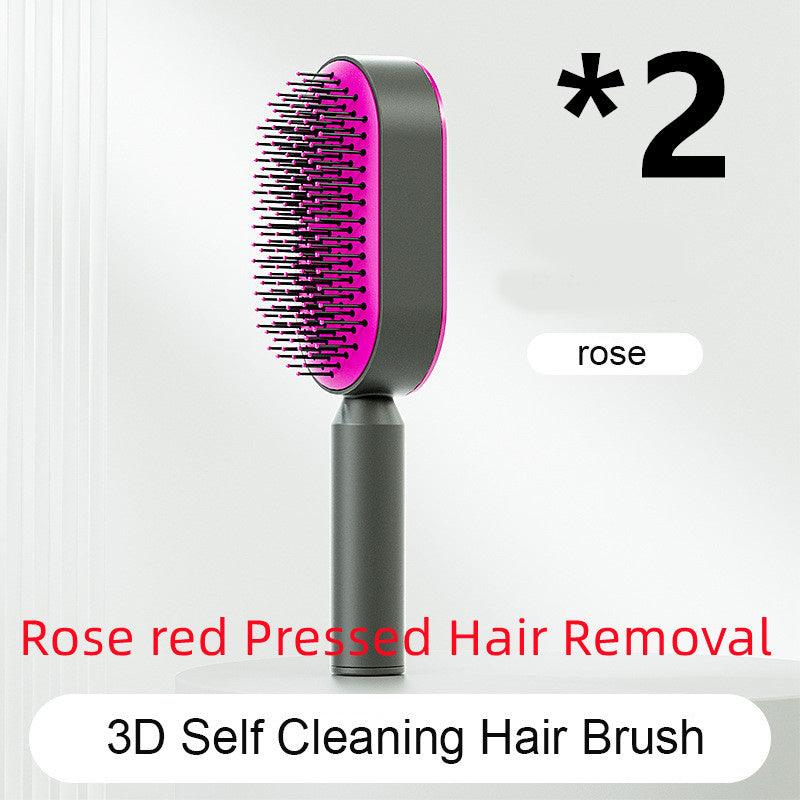 Self-Cleaning Hair Brush with Airbag Massage &amp; Anti-Static Design - Luminessbty