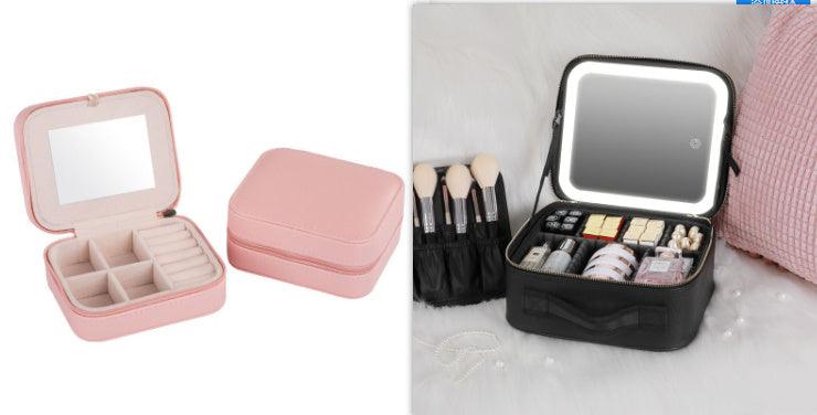 Smart LED Cosmetic Case with 4K Mirror – Travel-Ready Beauty Bag - Luminessbty