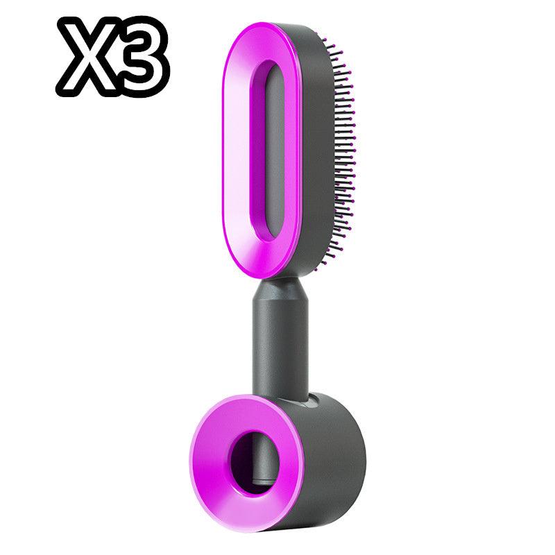 Self-Cleaning Hair Brush with Airbag Massage &amp; Anti-Static Design - Luminessbty