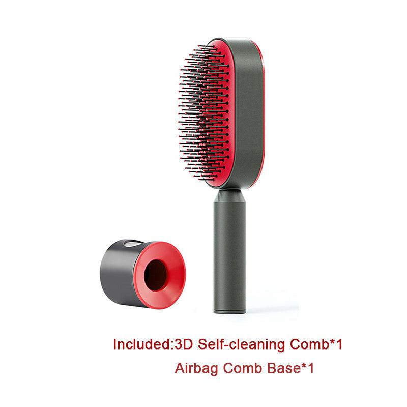 Self-Cleaning Hair Brush with Airbag Massage &amp; Anti-Static Design - Luminessbty