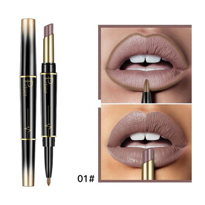 Matte Double-Headed Lipstick &amp; Lip Liner Duo – 16 Stunning Shades - Luminessbty