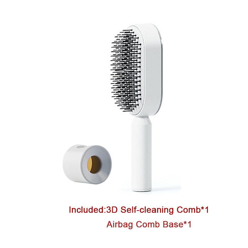 Self-Cleaning Hair Brush with Airbag Massage &amp; Anti-Static Design - Luminessbty