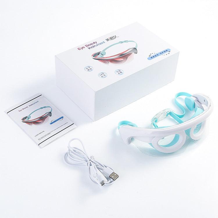 LED Photon Eye Massager - Anti-Aging Vibration Therapy with Hot Compress for Skin Tightening &amp; Relaxation - Luminessbty