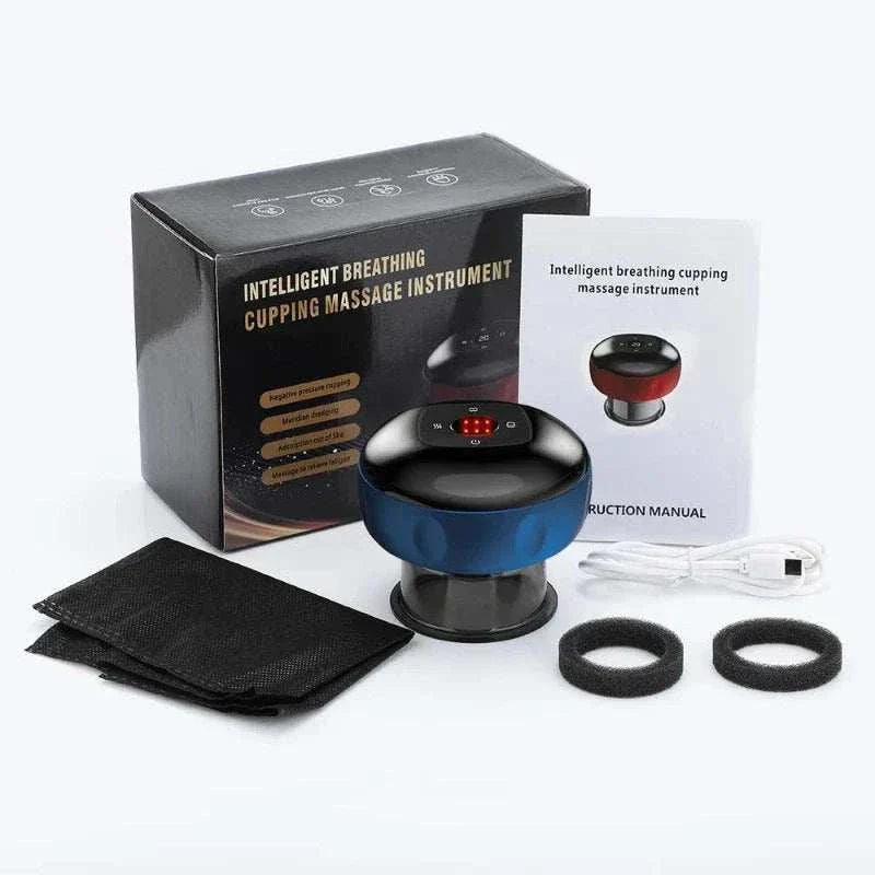 Electric Vacuum Cupping Massage Device with accessories and packaging.