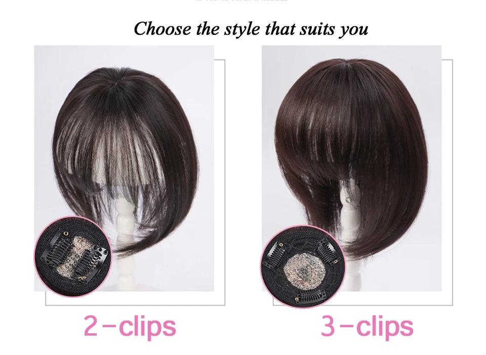 MEIFAN Clip-In Synthetic Hair Topper – Pure Color False Bangs for Instant Volume and Style - Luminessbty