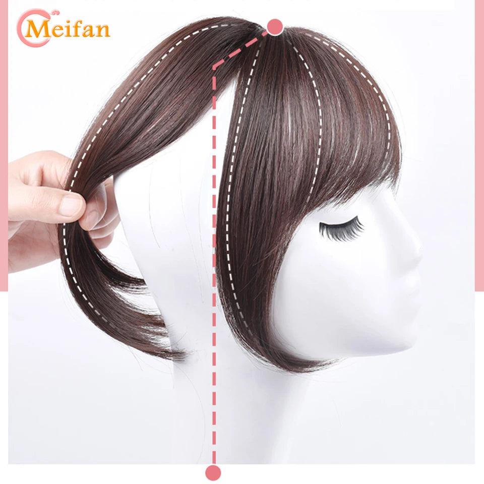 MEIFAN Clip-In Synthetic Hair Topper – Pure Color False Bangs for Instant Volume and Style - Luminessbty