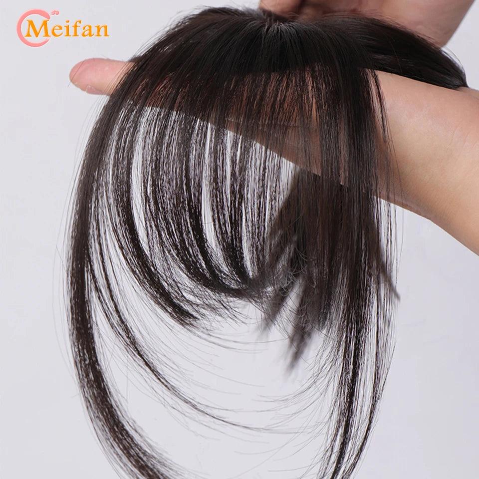 MEIFAN Clip-In Synthetic Hair Topper – Pure Color False Bangs for Instant Volume and Style - Luminessbty