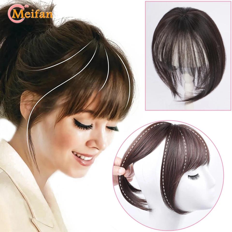 MEIFAN Clip-In Synthetic Hair Topper – Pure Color False Bangs for Instant Volume and Style - Luminessbty