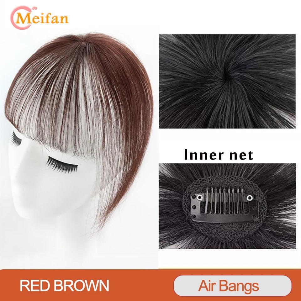 MEIFAN Clip-In Synthetic Hair Topper – Pure Color False Bangs for Instant Volume and Style - Luminessbty