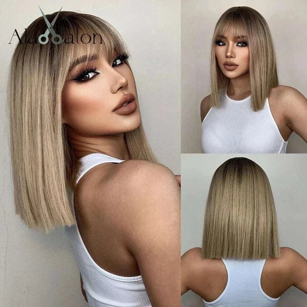 Synthetic Blonde Wig by Luminess Store