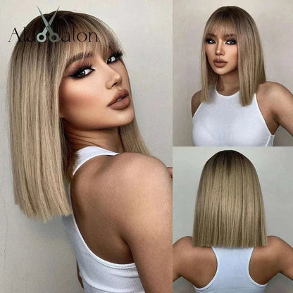 Synthetic Blonde Wig by Luminess Store