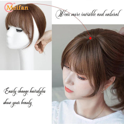 MEIFAN Clip-In Synthetic Hair Topper – Pure Color False Bangs for Instant Volume and Style - Luminessbty