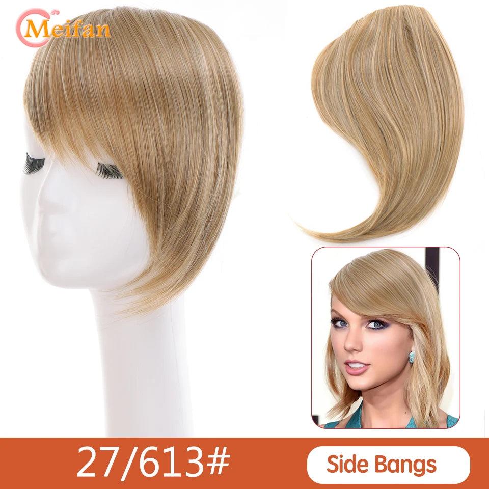 MEIFAN Clip-In Synthetic Hair Topper – Pure Color False Bangs for Instant Volume and Style - Luminessbty