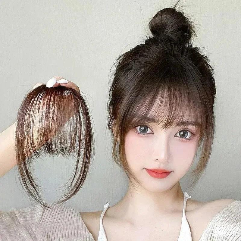 Fake Air Bangs Hair Styling Tool – Thin Synthetic Clip-In Fringes for Instant Volume and Style - Luminessbty