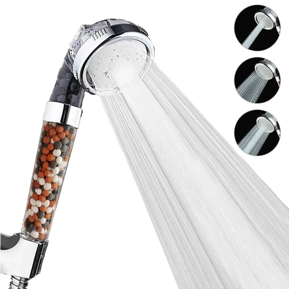 3 Functions High Pressure SPA Shower Head with Filter Beads and Multiple Modes