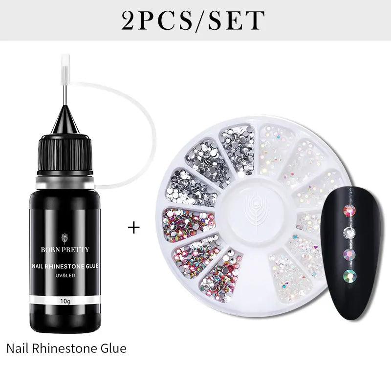 BORN PRETTY 10g Nail Rhinestone Adhesive Glue - Premium Nail Art Adhesive for Long-Lasting Hold - Luminessbty