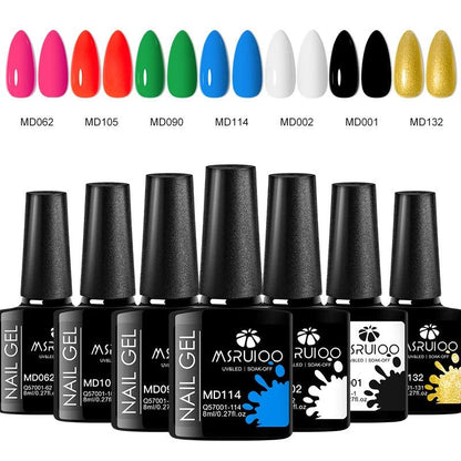 7pc Gel Nail Polish Set - Long-Lasting DIY Nail Art Kit for Home &amp; Salon Use | MSRUIOO Soak-Off UV Gel Polish - Luminessbty