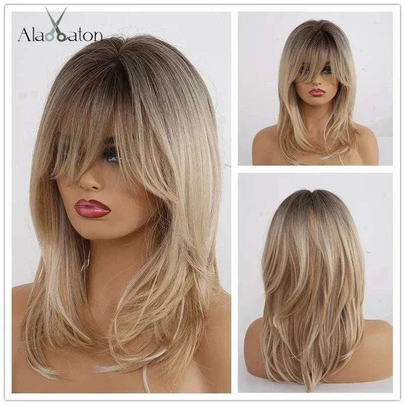 Synthetic Blonde Wig by Luminess Store