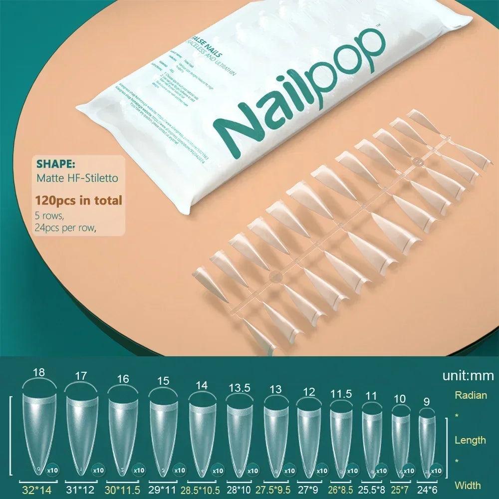 NAILPOP 120pcs Acrylic False Nails – Versatile Nail Tips for DIY &amp; Professional Manicures - Luminessbty