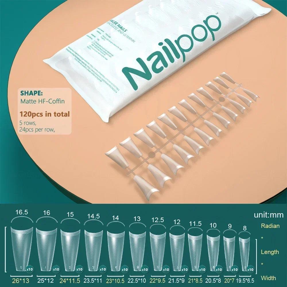 NAILPOP 120pcs Acrylic False Nails – Versatile Nail Tips for DIY &amp; Professional Manicures - Luminessbty