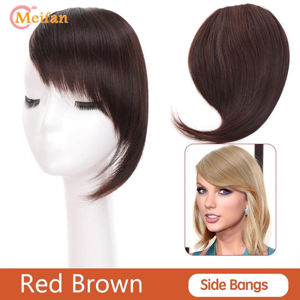 MEIFAN Clip-In Synthetic Hair Topper – Pure Color False Bangs for Instant Volume and Style - Luminessbty