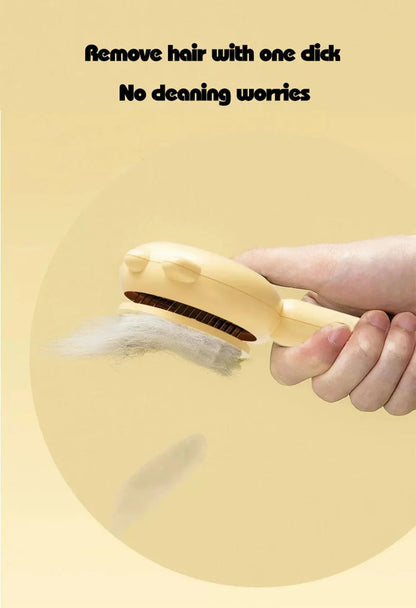 Pet Hair Removal Cleaning Brush in use, capturing loose pet hair, easy grooming tool.