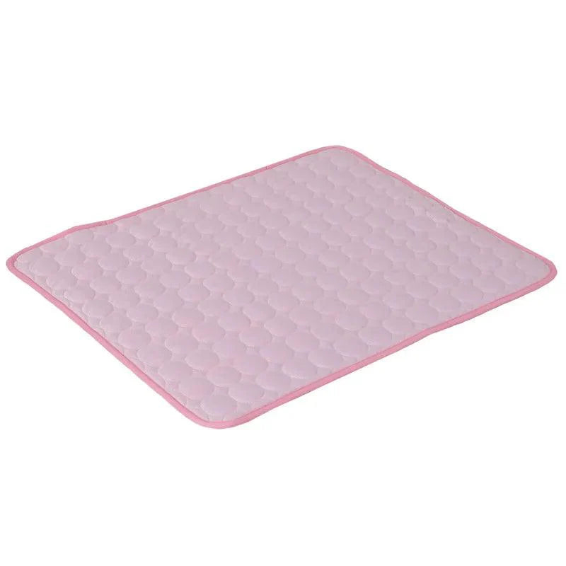 Summer Pet Cold Bed for dogs, cooling mat in solid pink, mechanical wash.