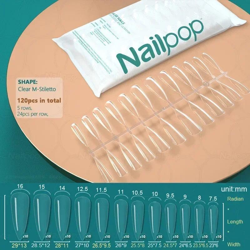 NAILPOP 120pcs Acrylic False Nails – Versatile Nail Tips for DIY &amp; Professional Manicures - Luminessbty