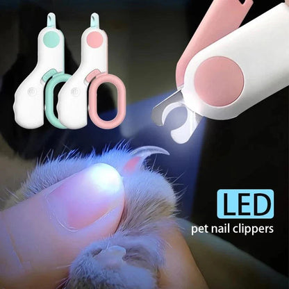 LED Light Pet Nail Clipper for Dogs and Cats with Safety Lock and Stainless Steel Blades