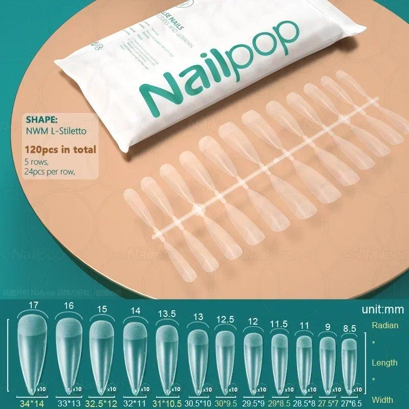 NAILPOP 120pcs Acrylic False Nails – Versatile Nail Tips for DIY &amp; Professional Manicures - Luminessbty