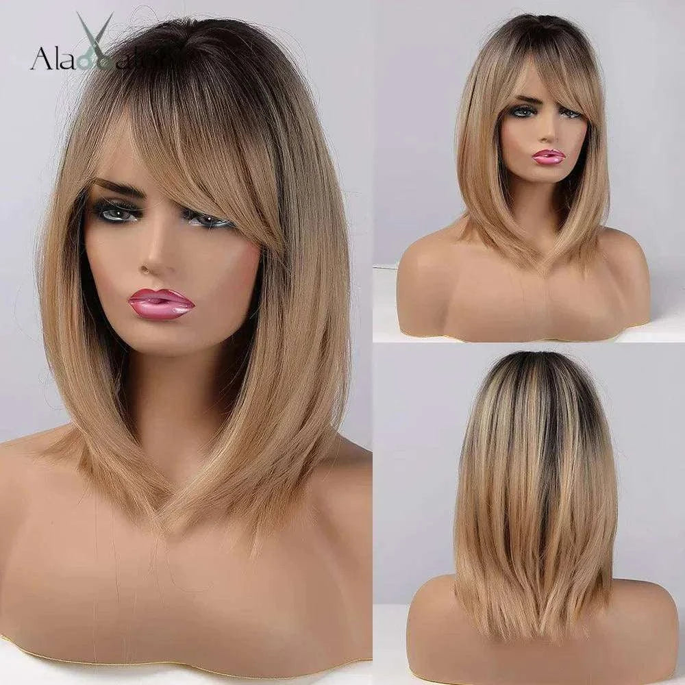 Synthetic Blonde Wig by Luminess Store