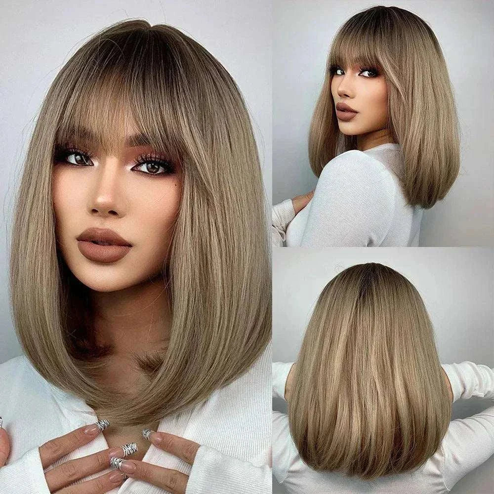 Synthetic Blonde Wig by Luminess Store