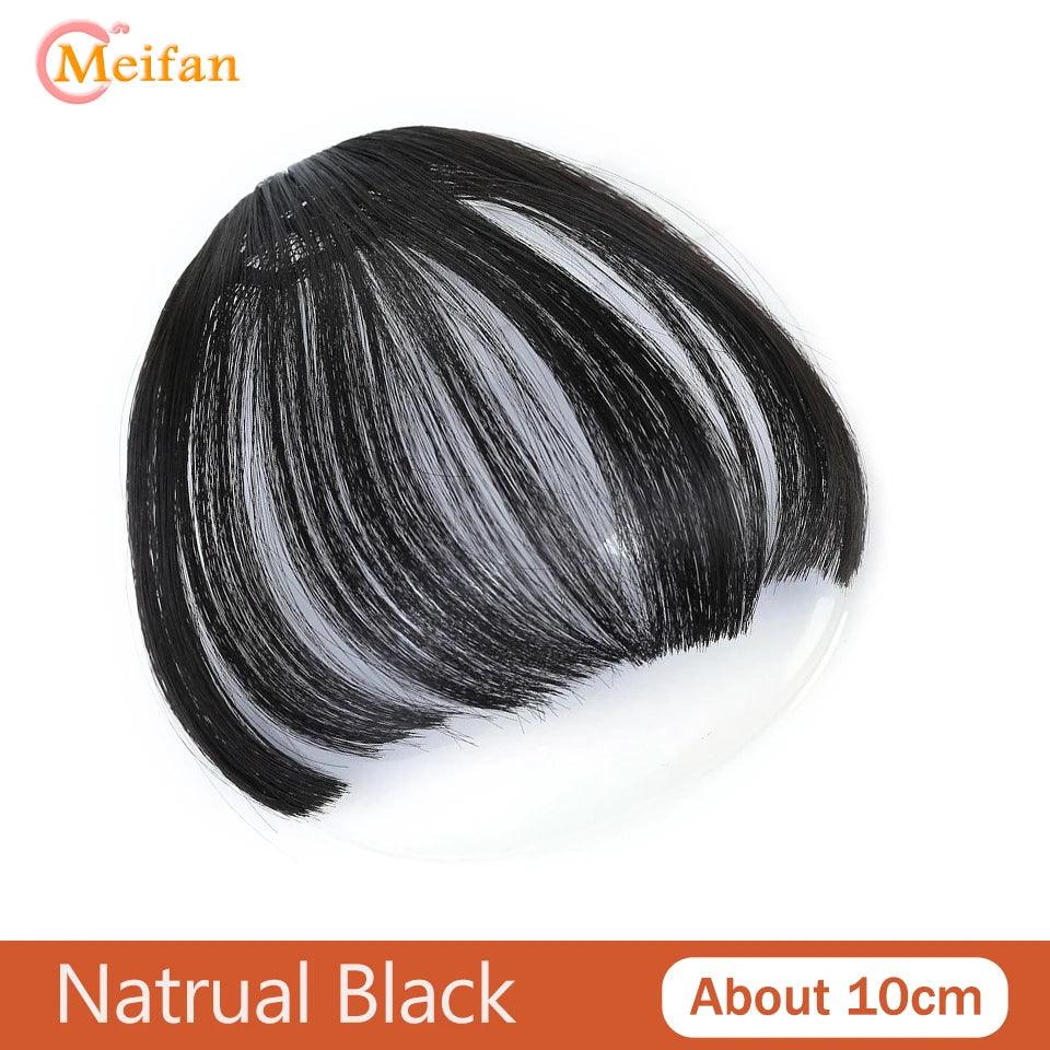 MEIFAN Clip-In Synthetic Hair Topper – Pure Color False Bangs for Instant Volume and Style - Luminessbty