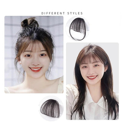 Fake Air Bangs Hair Styling Tool – Thin Synthetic Clip-In Fringes for Instant Volume and Style - Luminessbty