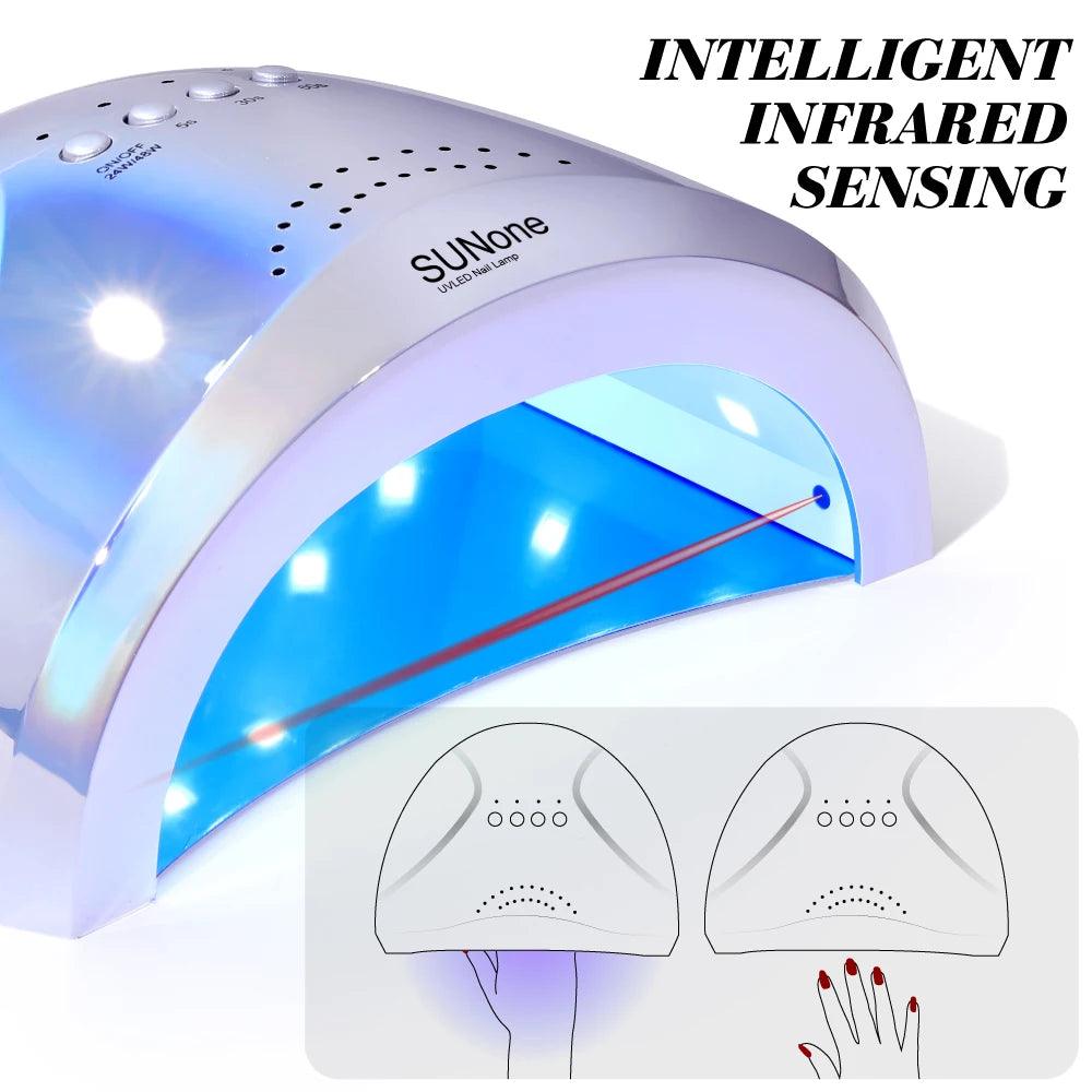 SUNone 48W LED UV Nail Lamp Dryer – Professional Gel Polish Curing Lamp for Salon &amp; Home Use - Luminessbty