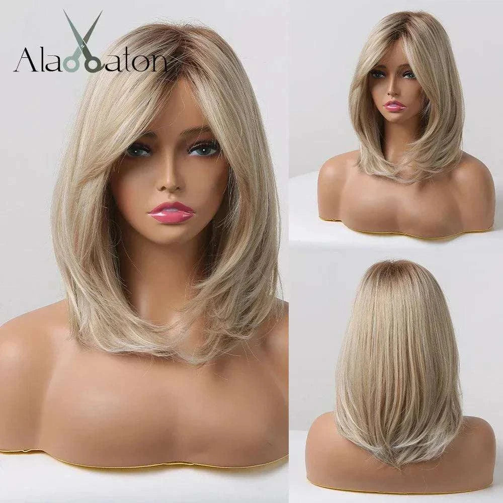 Synthetic Blonde Wig by Luminess Store