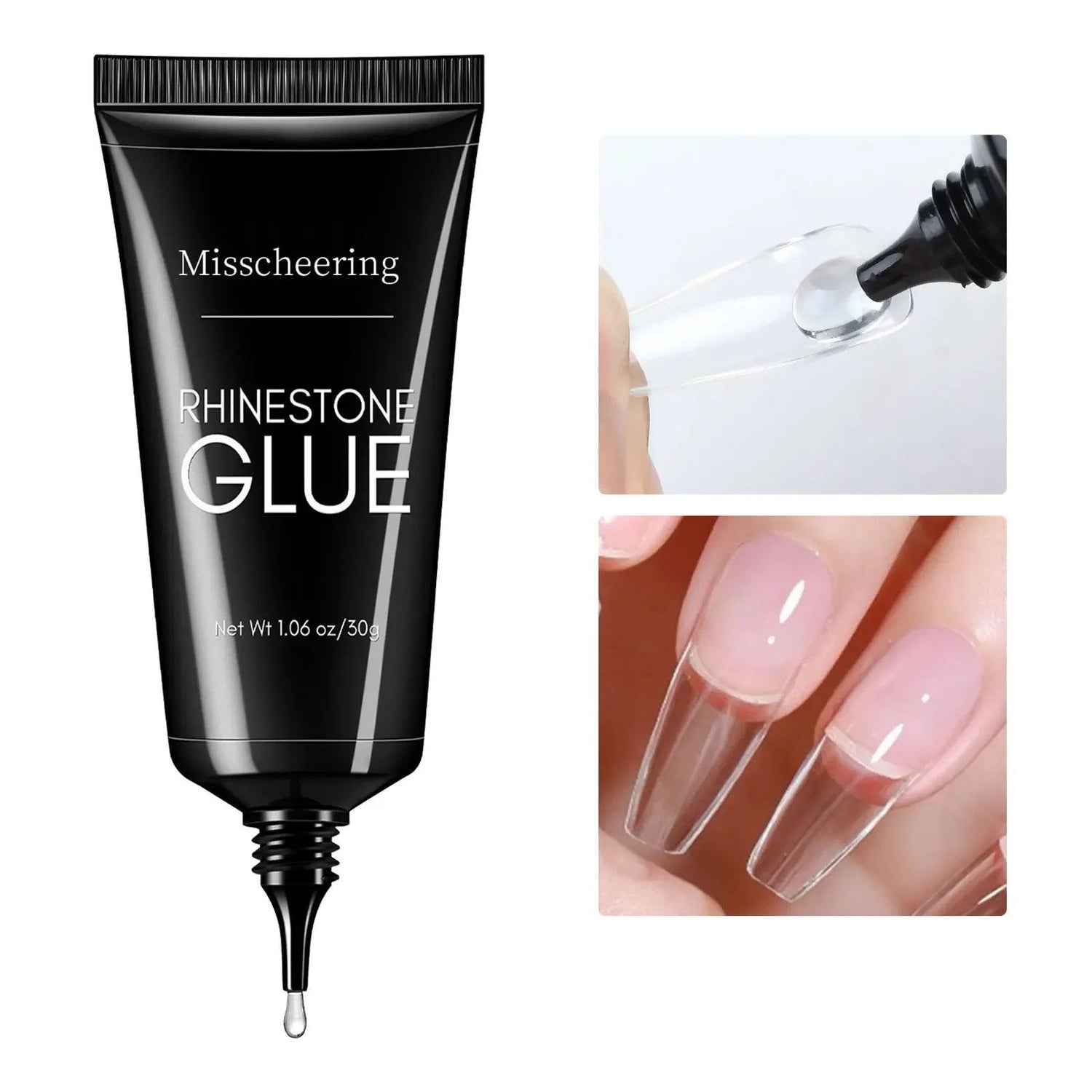 Super Strong 30g Nail Rhinestone Glue - Long-Lasting, No-Whitening Formula for False Nails &amp; Rhinestone Accessories - Luminessbty